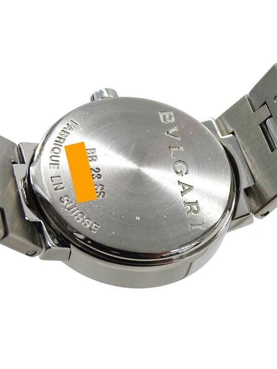 Bvlgari Watch Date Quartz Stainless Steel Silver Black Round Polished